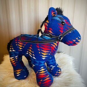 Pendelton Gund Franklin Wool Horse Pony Plush Southwestern Aztec Blue RARE